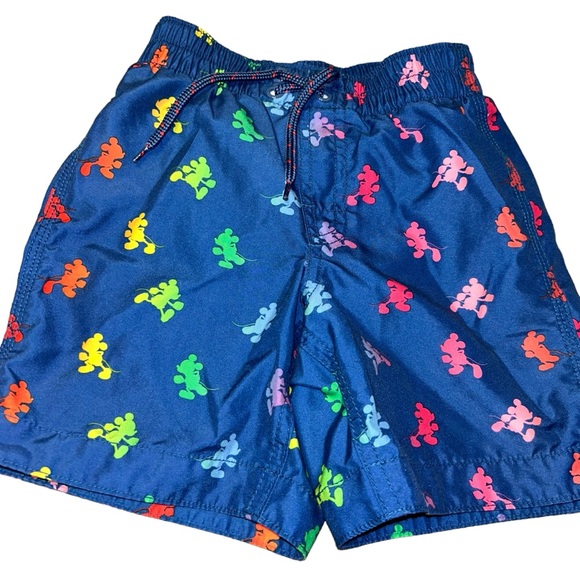 Gap x Disney Boys Mickey Swim Trunks blue size 4 kids child - Picture 1 of 5